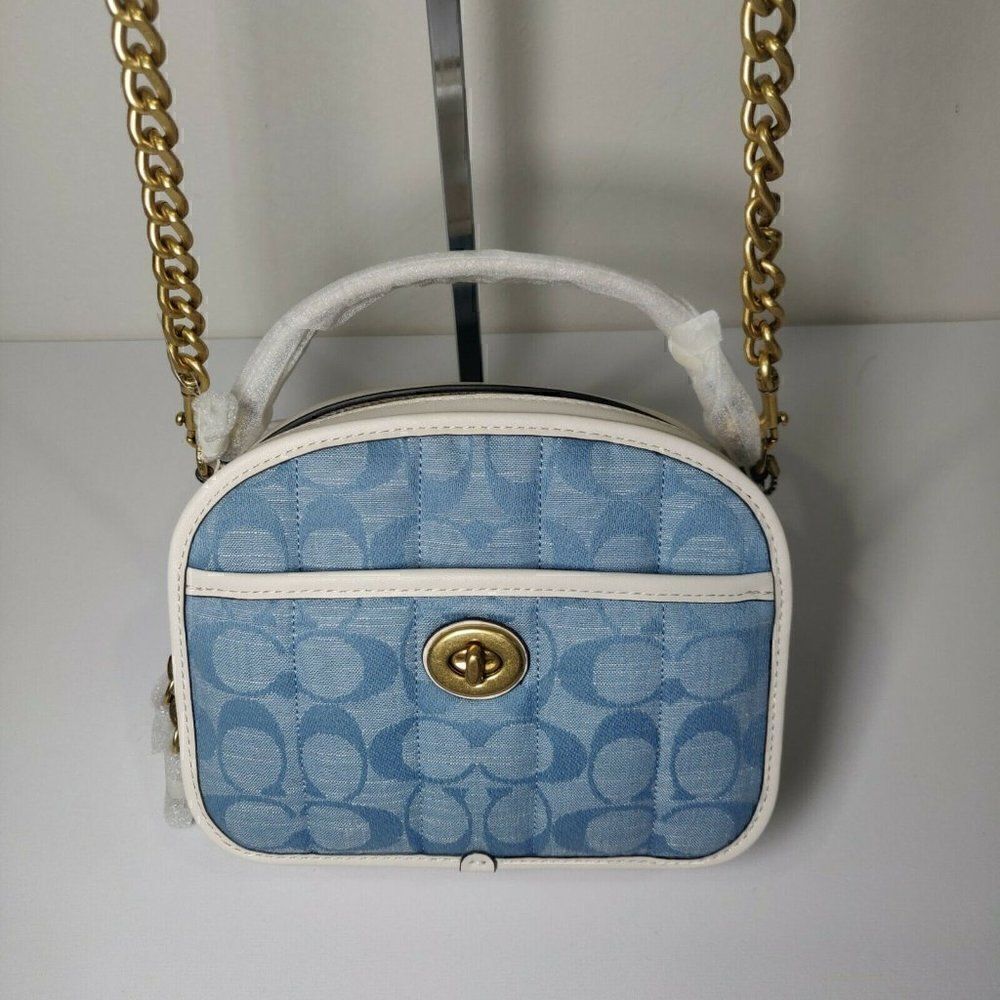 NWT Coach C4688 Lunchbox Top Handle In Signature Chambray With Quilting